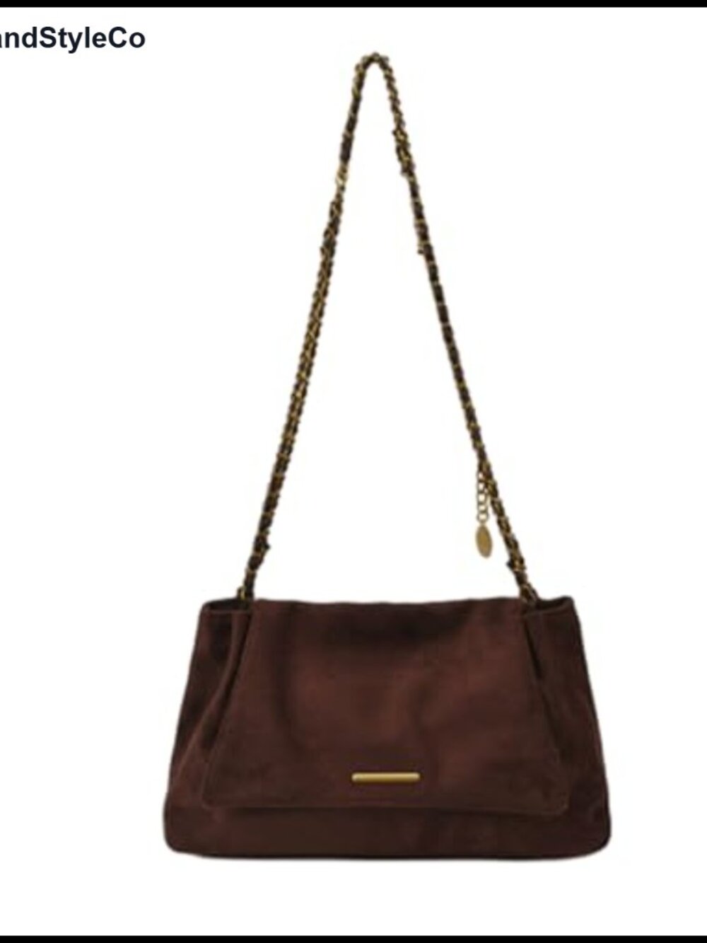Suede Chain Shoulder Bag Slouchy Hobo Large Soft Commuting Handbag